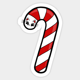 Catty Cane - Candy Cane Cat Sticker